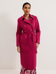 Phase Eight Pink Cheryl Petite Trench Coat - Image 1 of 7