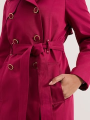 Phase Eight Pink Cheryl Petite Trench Coat - Image 5 of 7