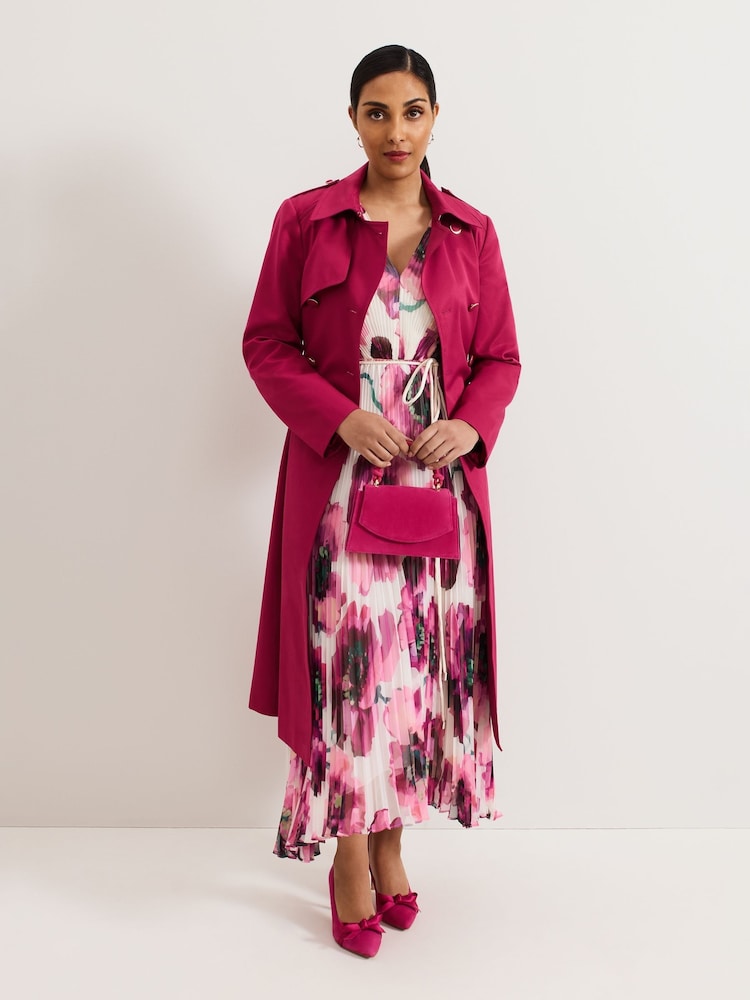 Phase Eight Pink Cheryl Petite Trench Coat - Image 7 of 7