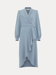 Phase Eight Blue Phillippa Wrap Midi Dress - Image 7 of 7