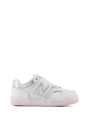 New Balance White/Silver 480 Trainers - Image 3 of 8