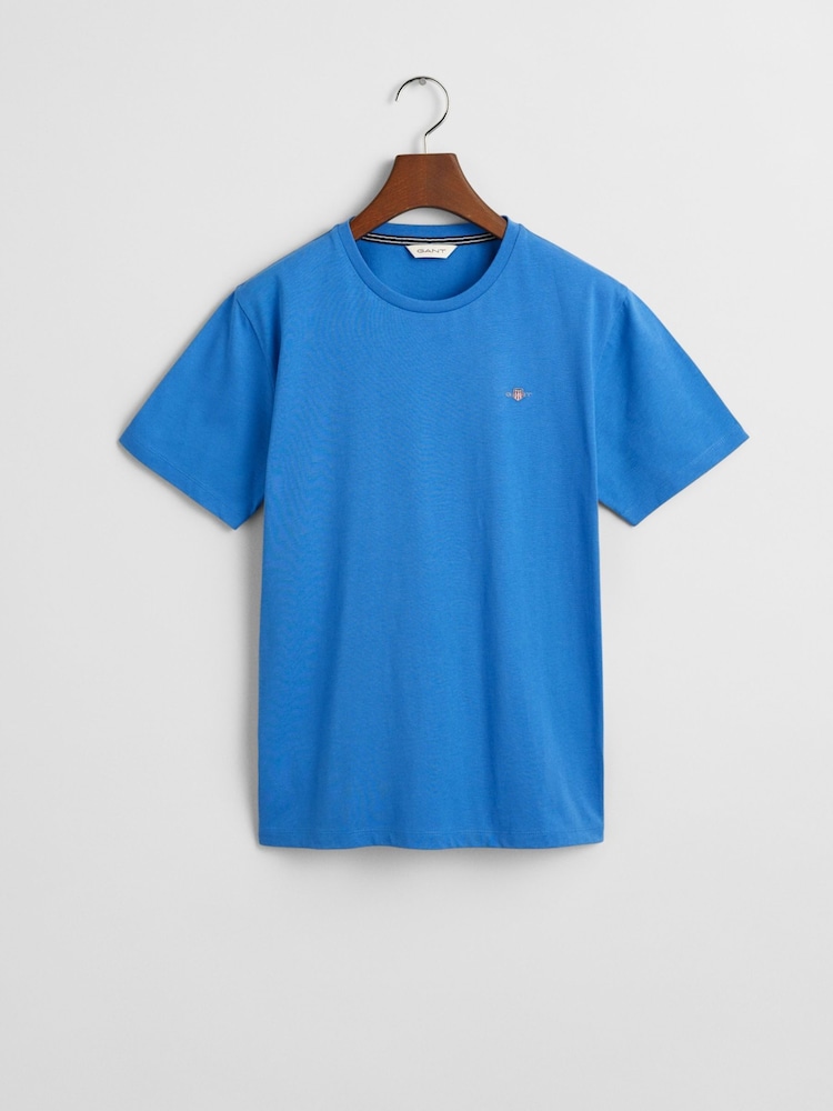 GANT Sky Blue Kids Shield Crew Neck Cotton T-Shirt - Image 1 of 1