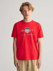 Розовый - GANT Archive Shield Teens T-Shirt - Изображение 1 из 5