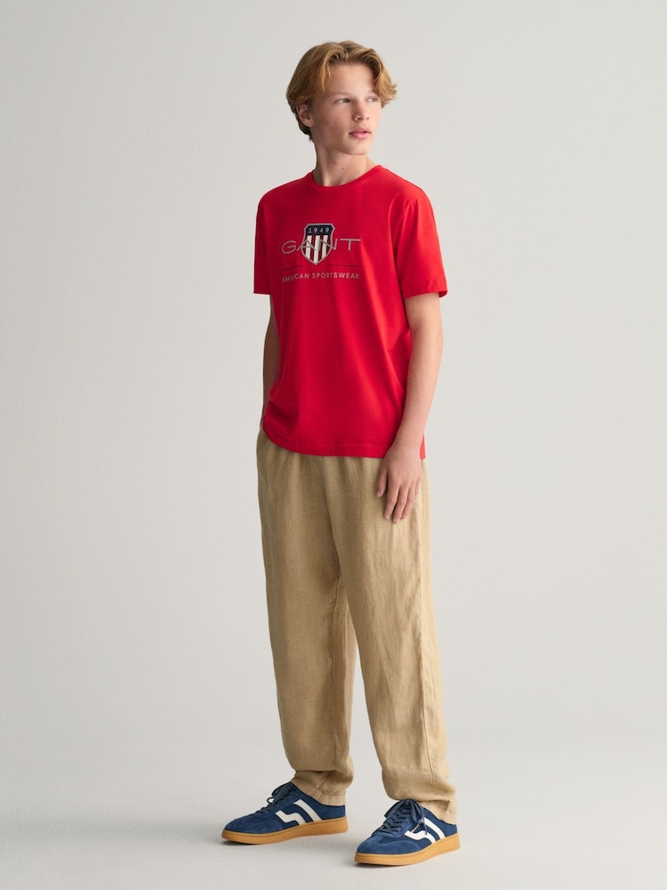 GANT Pink Archive Shield Teens T-Shirt - Image 3 of 5