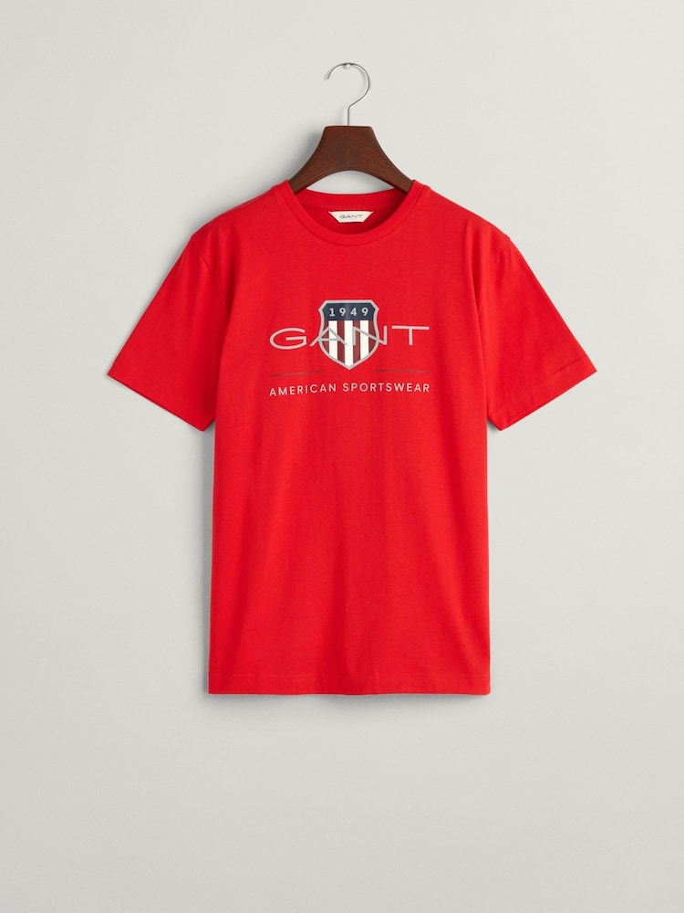 Розовый - GANT Archive Shield Teens T-Shirt - Изображение 5 из 5