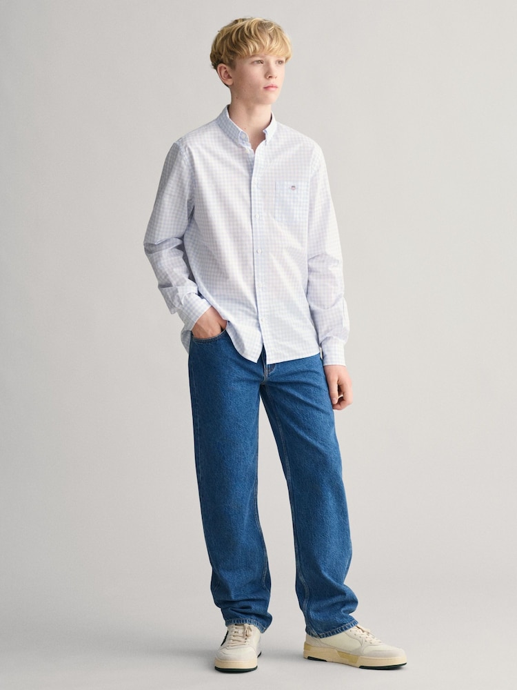 GANT Blue Kids Gingham Check Shirt - Image 3 of 5