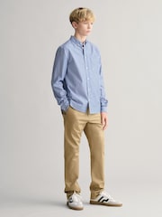 GANT Blue Striped Shield 100% Cotton Shirt - Image 3 of 5