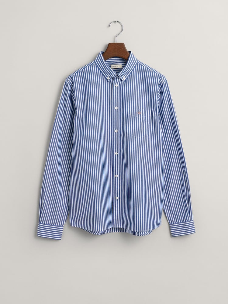 GANT Blue Striped Shield 100% Cotton Shirt - Image 5 of 5