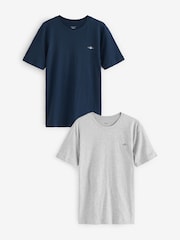 Grau - GANT Crew Neck 100% Cotton T-Shirts 2 Pack - Bild 2 von 4