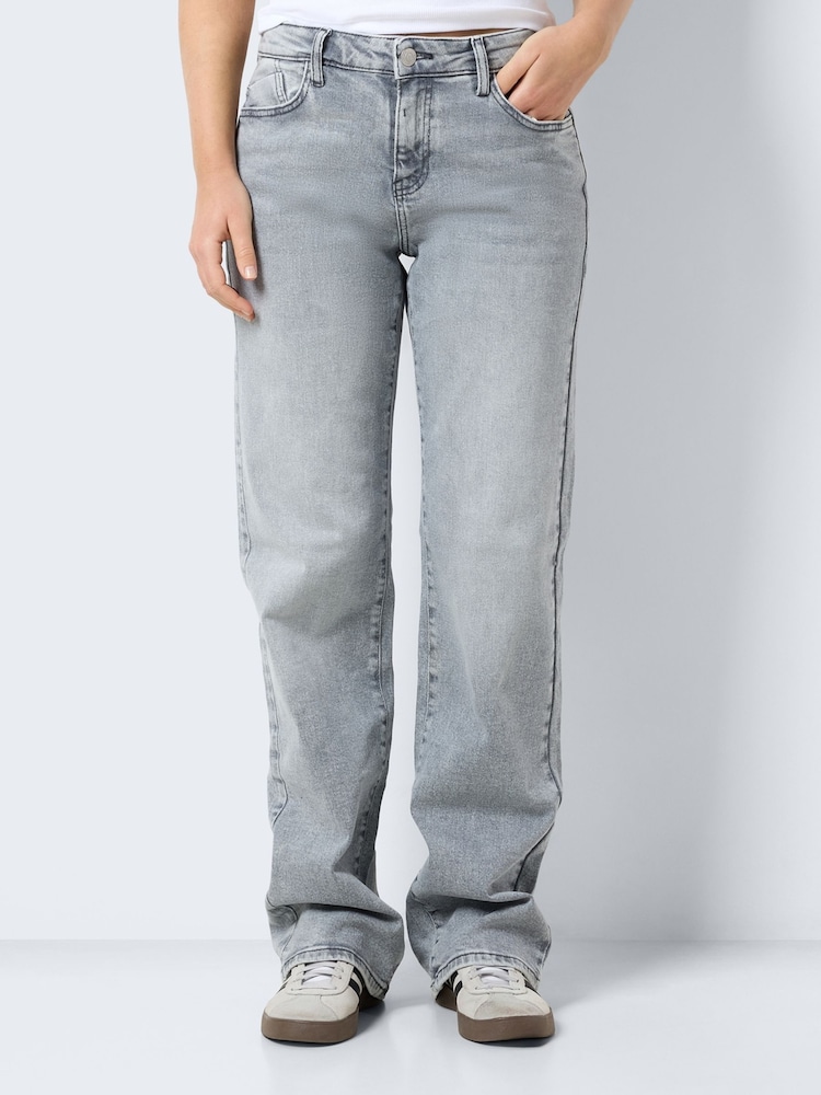 NOISY MAY Grey 100% Cotton Wide Leg Jeans - Image 1 of 5