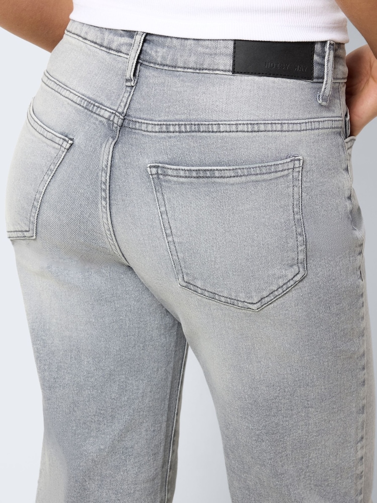 NOISY MAY Grey 100% Cotton Wide Leg Jeans - Image 5 of 5
