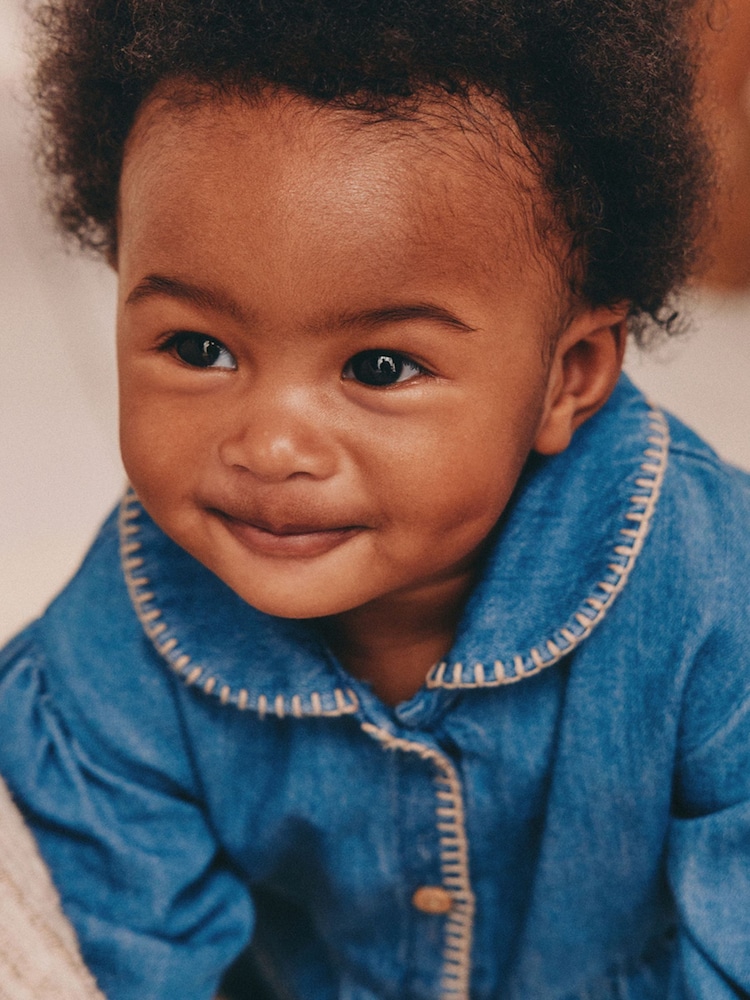 Blue Baby Denim Romper (0mths-2yrs) - Image 2 of 9