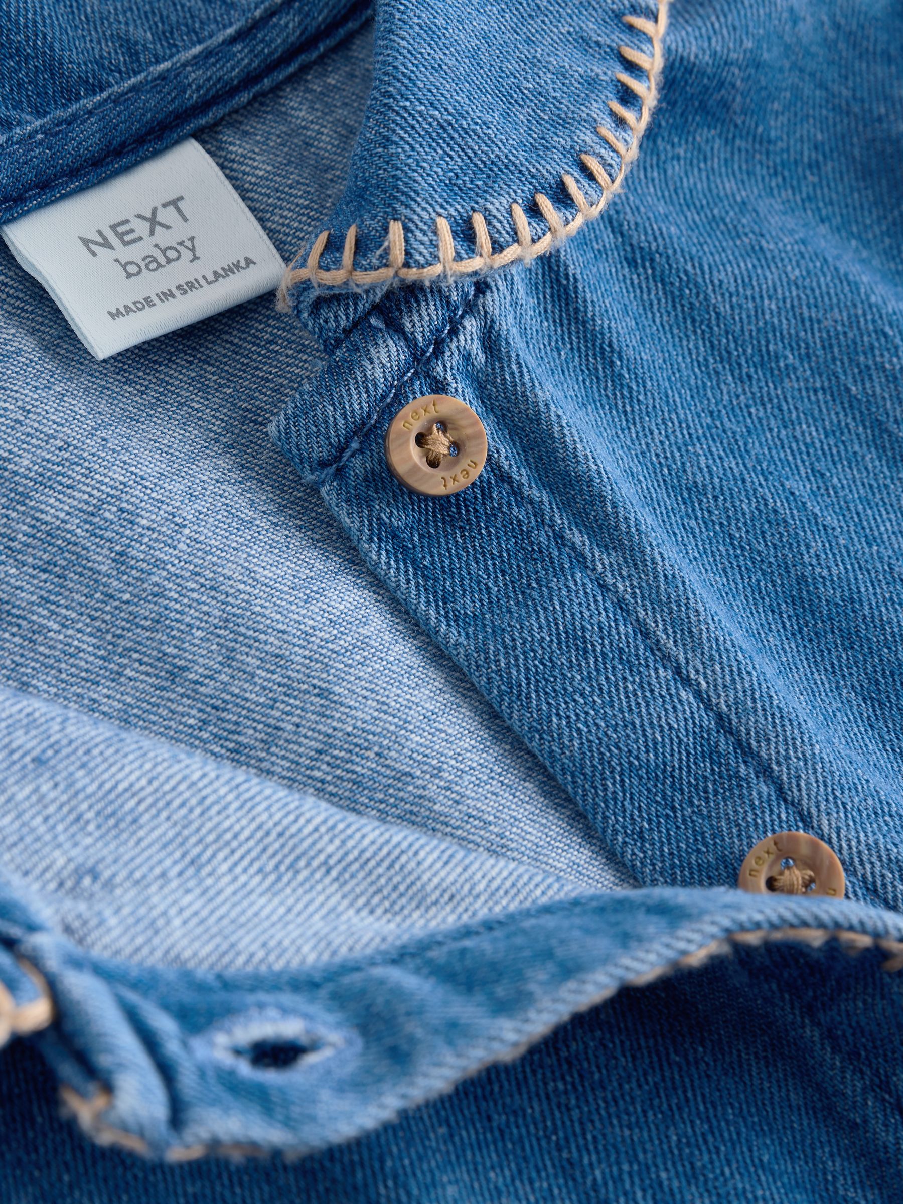 Buy Blue Baby Denim Romper (0mths-2yrs) from Next USA