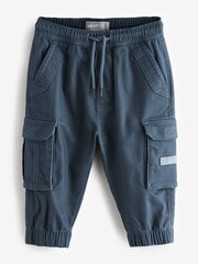 Blue Navy Cuffed Pull On Cargo Trousers - Image 1 of 1