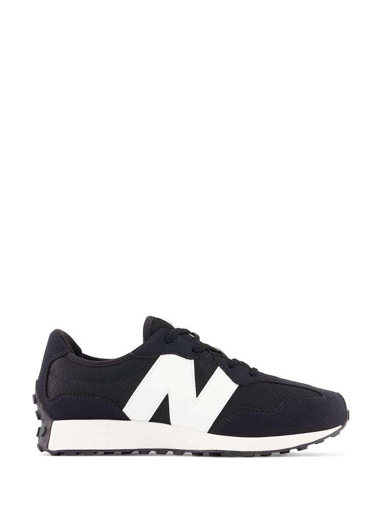 New Balance Black/White Boys 327 Trainers - Image 1 of 8