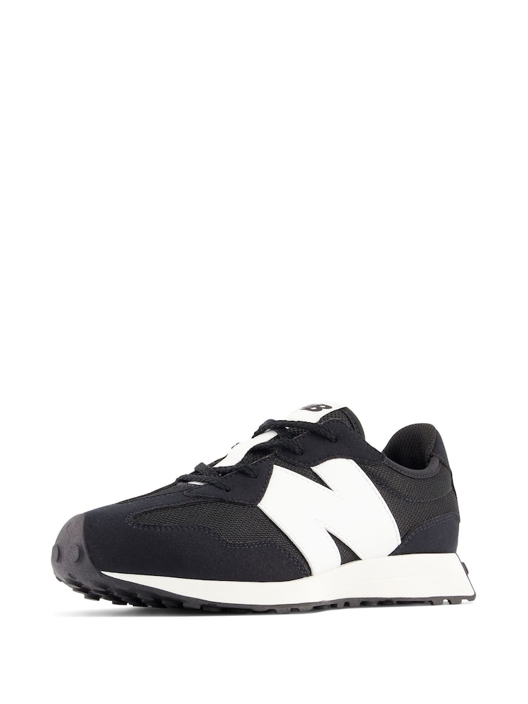 New Balance Black/White Boys 327 Trainers - Image 8 of 8
