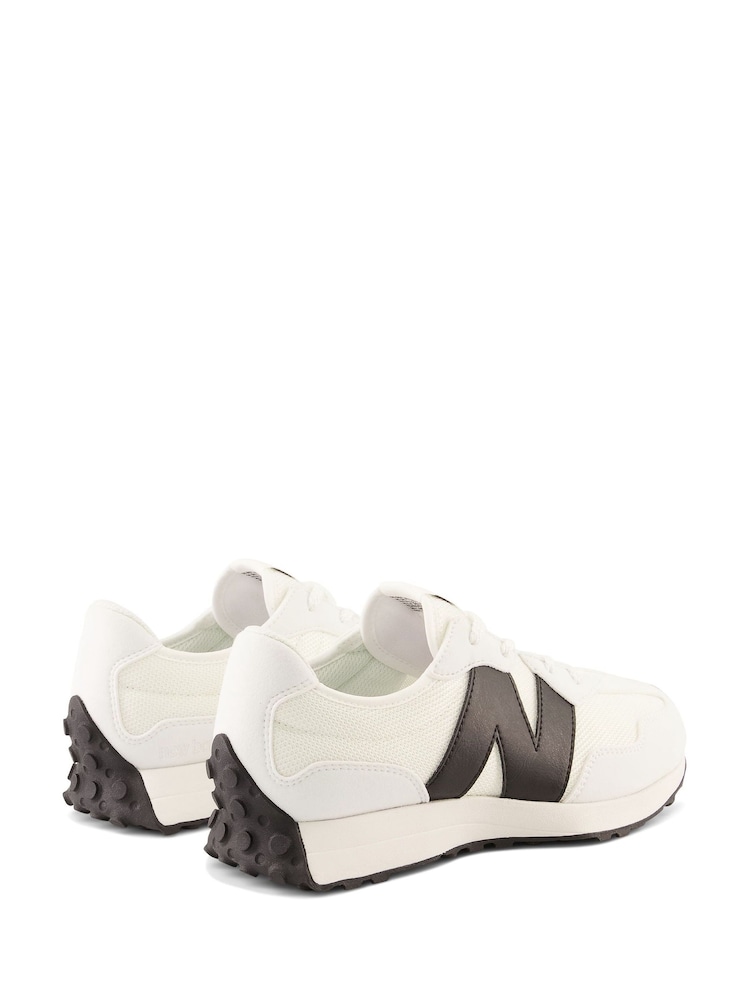 New Balance White/Black Boys 327 Trainers - Image 2 of 10