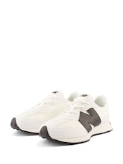 New Balance White/Black Boys 327 Trainers - Image 3 of 10