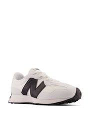 New Balance White/Black Boys 327 Trainers - Image 6 of 10