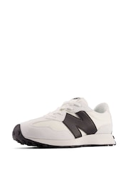 New Balance White/Black Boys 327 Trainers - Image 8 of 10