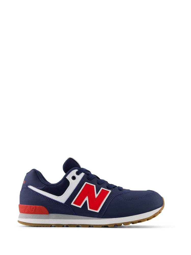 New Balance Navy/Red 574 Trainers - Image 1 of 7