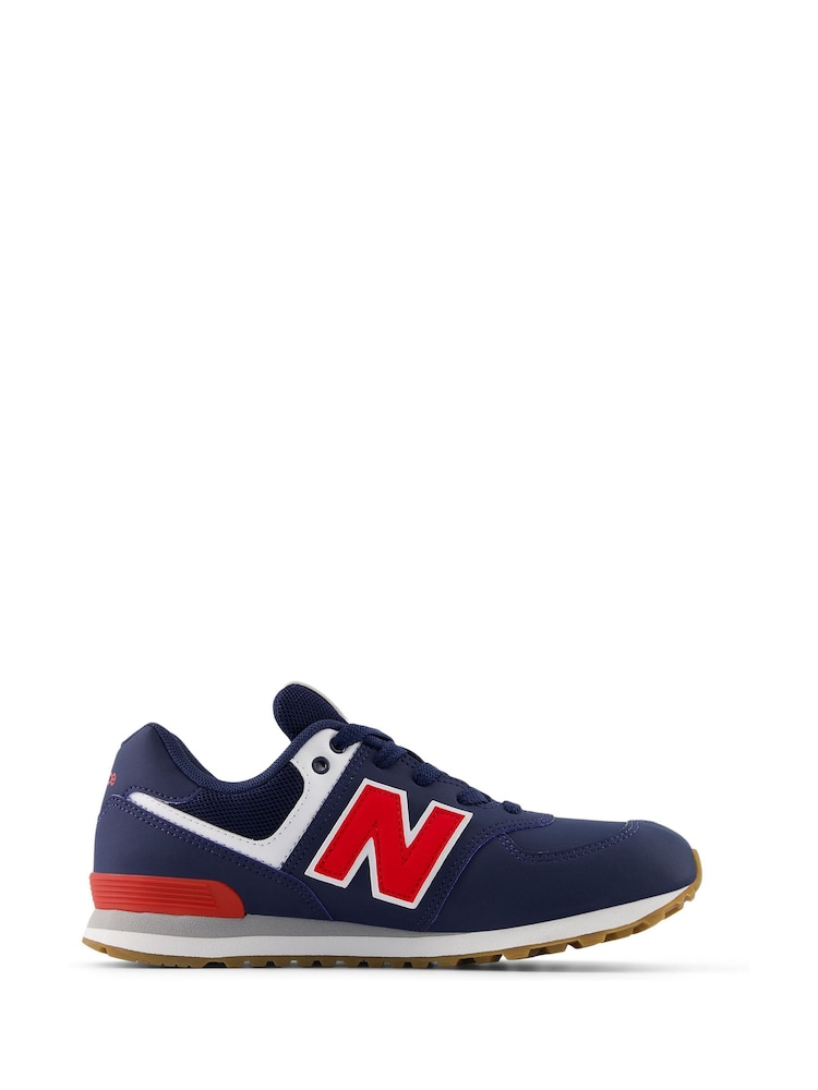 New Balance Navy/Red 574 Trainers - Image 2 of 7 New Balance Navy/Red 574 Trainers - Image 2 of 7