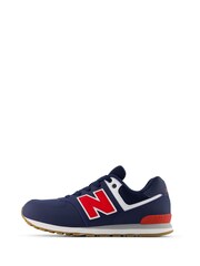 New Balance Navy/Red 574 Trainers - Image 3 of 7