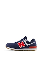 New Balance Navy/Red 574 Trainers - Image 4 of 7