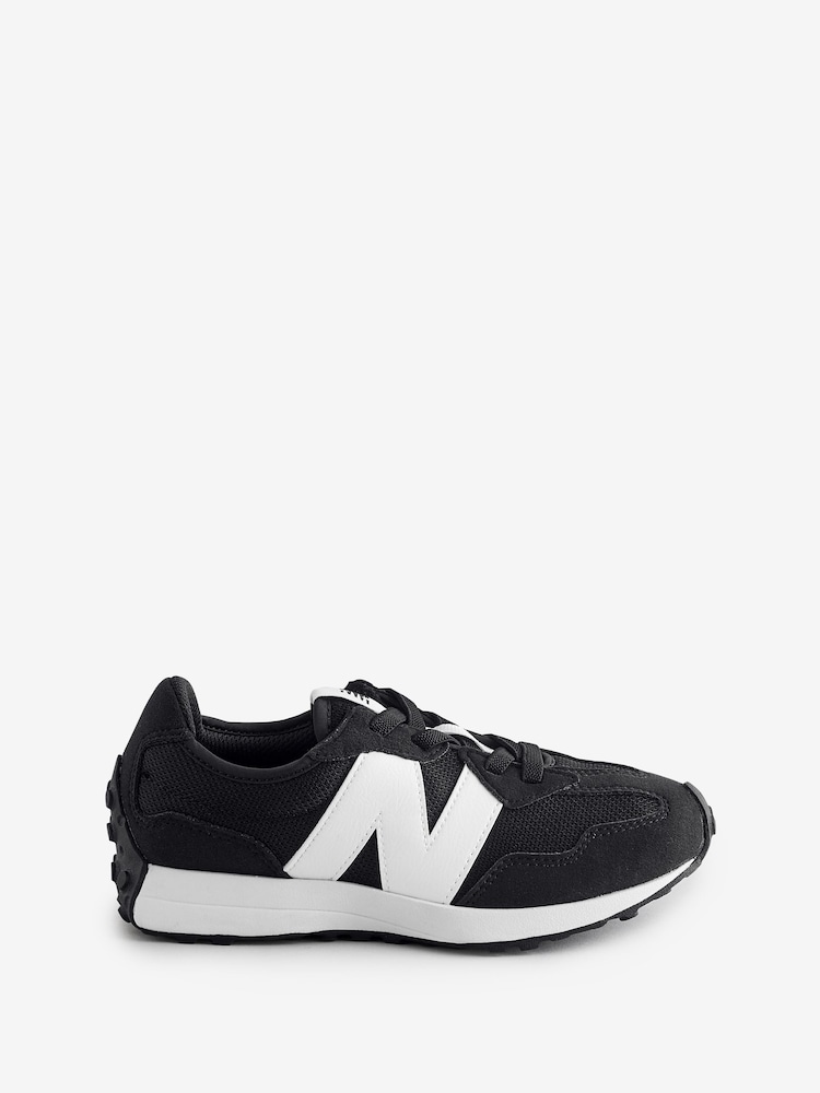 New Balance Black/White Boys 327 Trainers - Image 1 of 7