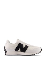 New Balance White/Black Boys 327 Trainers - Image 1 of 11