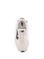 New Balance White/Black Boys 327 Trainers - Image 10 of 11