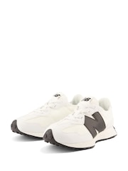 New Balance White/Black Boys 327 Trainers - Image 3 of 11