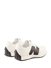 New Balance White/Black Boys 327 Trainers - Image 4 of 11