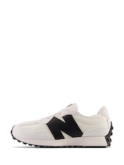 New Balance White/Black Boys 327 Trainers - Image 7 of 11