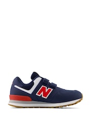 New Balance Navy/Red Boys 574 Trainers - Image 1 of 6