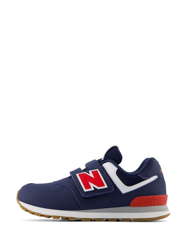 New Balance Navy/Red Boys 574 Trainers - Image 2 of 6