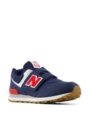 New Balance Navy/Red Boys 574 Trainers - Image 3 of 6