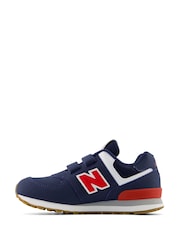 New Balance Navy/Red Boys 574 Trainers - Image 5 of 6
