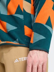 adidas Green Terrex Printed Full Zip Fleece Jacket - Image 5 of 6