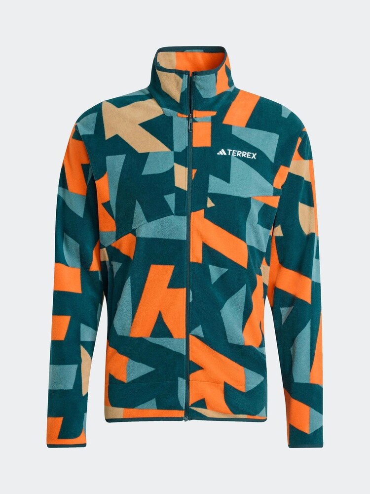 adidas Green Terrex Printed Full Zip Fleece Jacket - Image 6 of 6