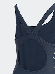 adidas Blue Glitter V-back Kids Swimsuit - Image 4 of 5