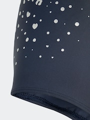 adidas Blue Glitter V-back Kids Swimsuit - Image 5 of 5