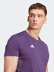 Lila - adidas Adizero Basic Lauf-T-Shirt - Bild 4 von 7
