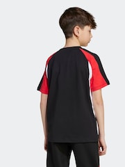 adidas Black/Red Seasonal Essentials Colorblock T-Shirt Kids - Image 2 of 5