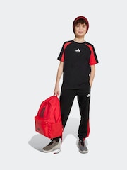 adidas Black/Red Seasonal Essentials Colorblock T-Shirt Kids - Image 3 of 5