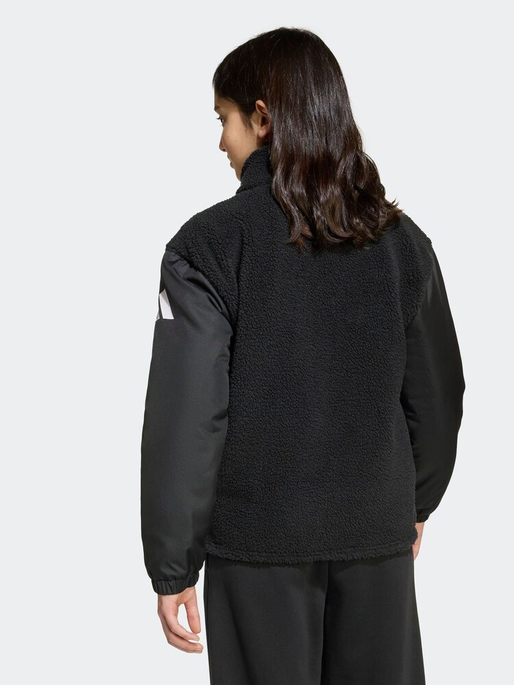 adidas Black Essentials 3-Stripes Padded Kids Jacket - Image 2 of 6