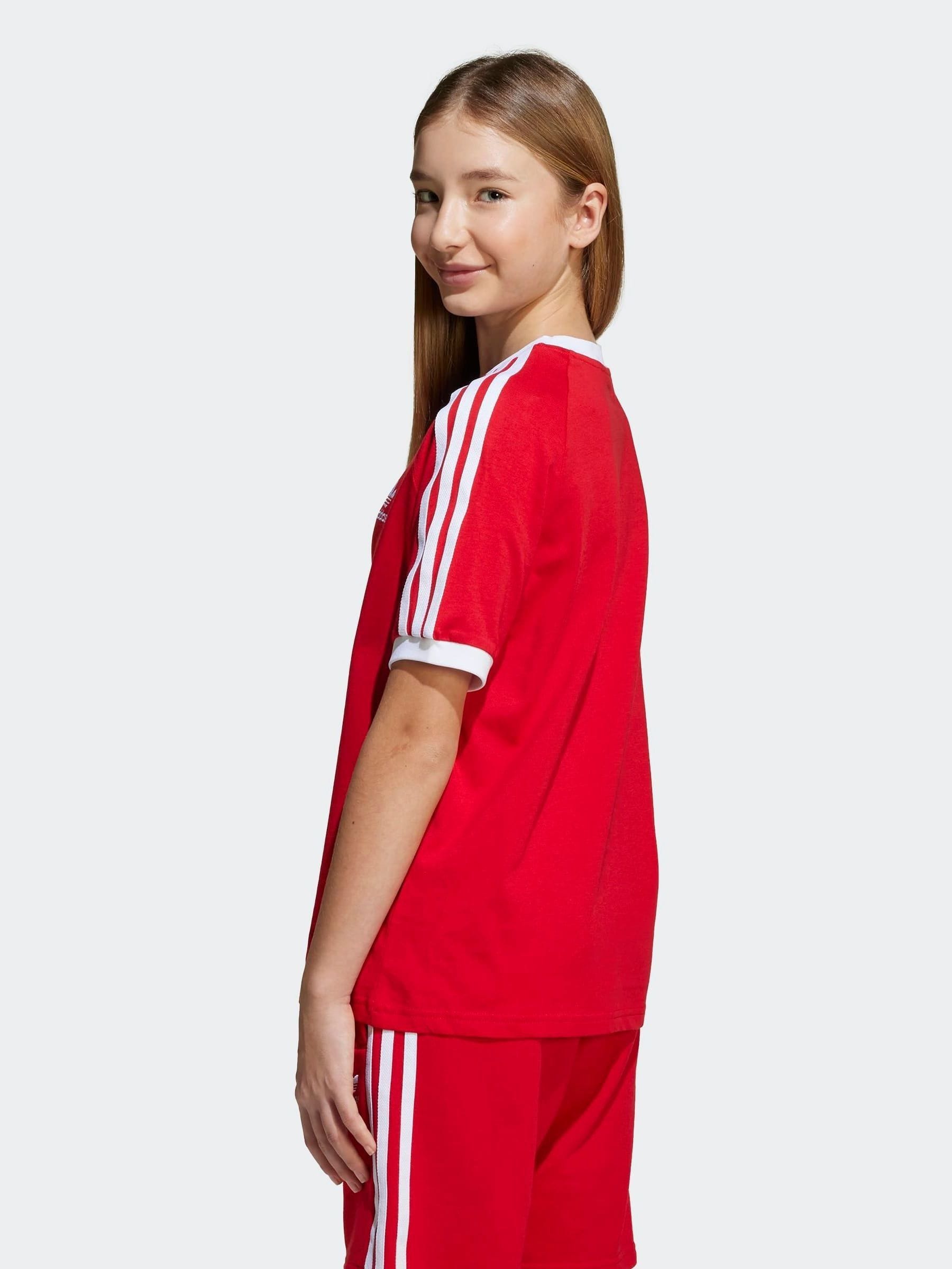 Next：日本 レッド - adidas Originals Adicolor 3 ストライプキッズ T