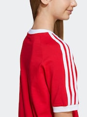 adidas Originals Red Adicolor 3-Stripes Kids T-Shirt - Image 7 of 8