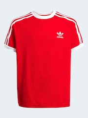 adidas Originals Red Adicolor 3-Stripes Kids T-Shirt - Image 8 of 8