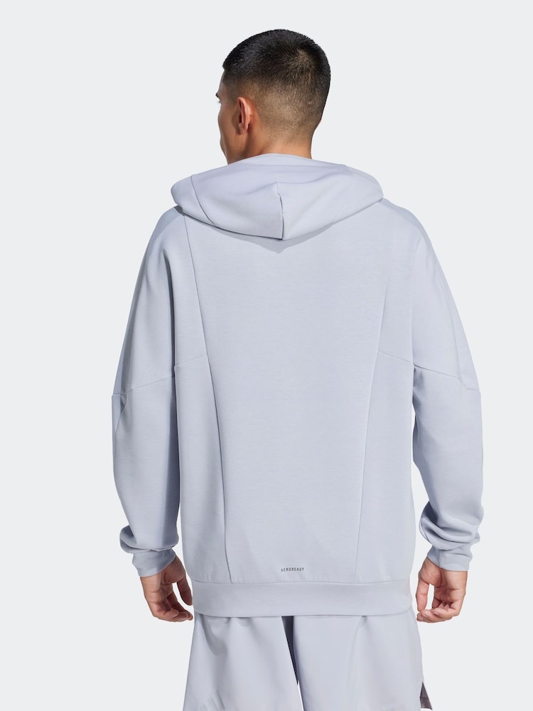 adidas Grey Designed for Training Hoodie - Image 2 of 6